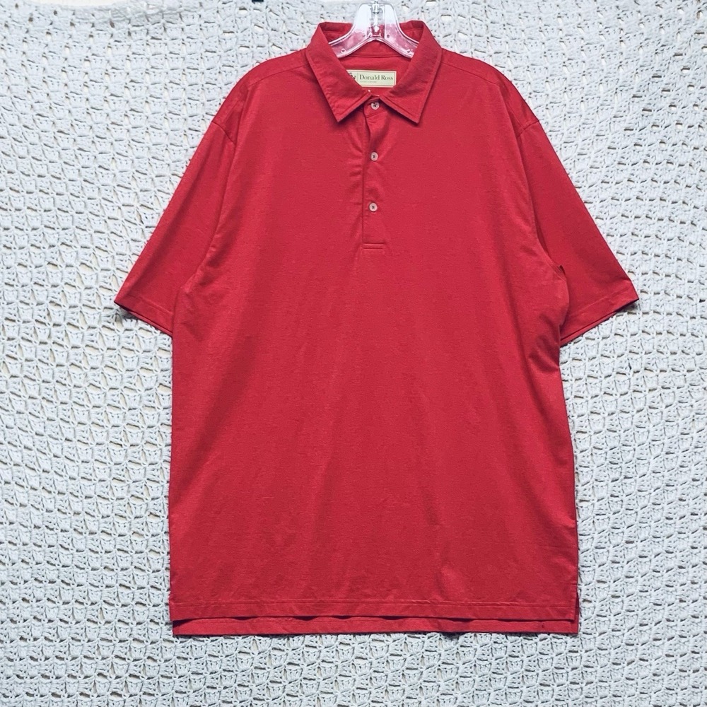Donald Ross Polo Shirt Mens Sz M Pink Sólid Golf Tennis Performance Short Sleeve